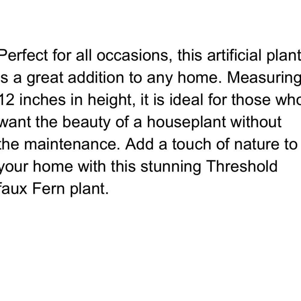 THRESHOLD NWT faux fern plant in Rattan basket -12”